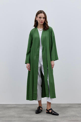 Dokulu Rahat Kadın Kimono Yeşil