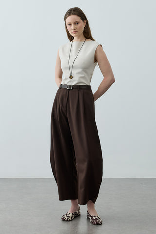 Dökümlü Bomb Pantolon Kahverengi