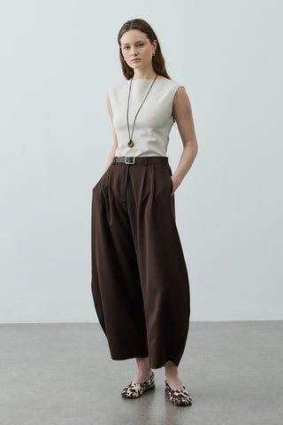 Dökümlü Bomb Pantolon Kahverengi