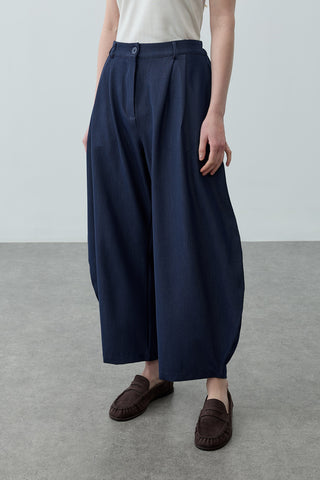 Dökümlü Bomb Pantolon Lacivert