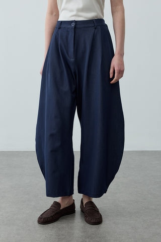 Dökümlü Bomb Pantolon Lacivert