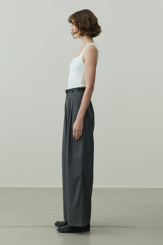 Dökümlü Palazzo Pantolon Gri