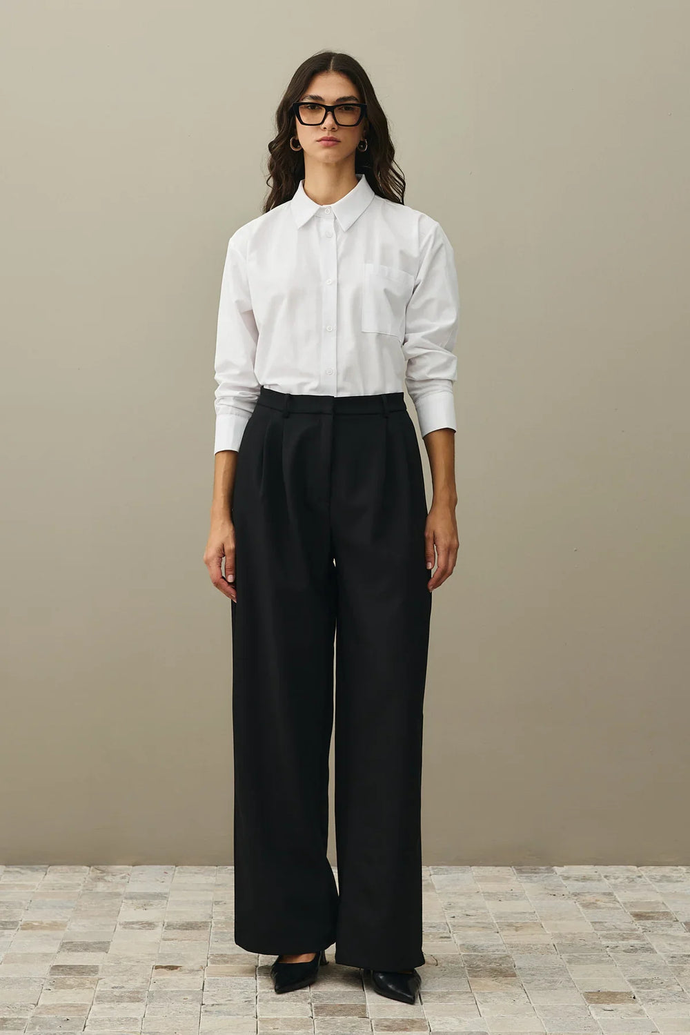Flowy Palazzo Trousers Black
