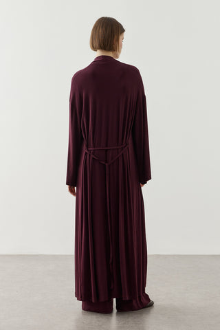 Dökümlü Rahat Kimono Mürdüm