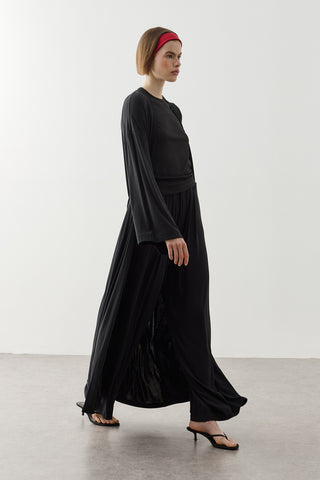 Dökümlü Rahat Kimono Siyah
