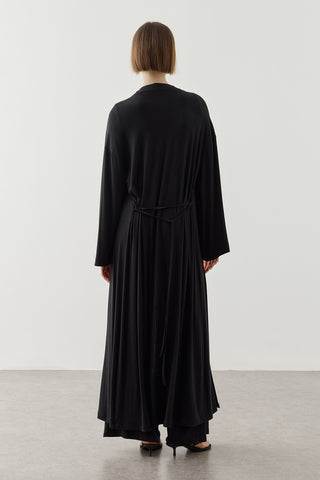 Dökümlü Rahat Kimono Siyah