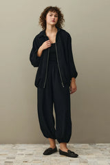 Dökümlü Şalvar Takım Siyah