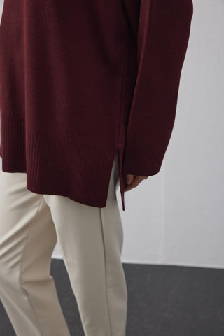 Dolu İğne Kazak Bordo - Fahhar Design