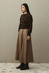 Dore Düğmeli Triko Hırka Kahverengi