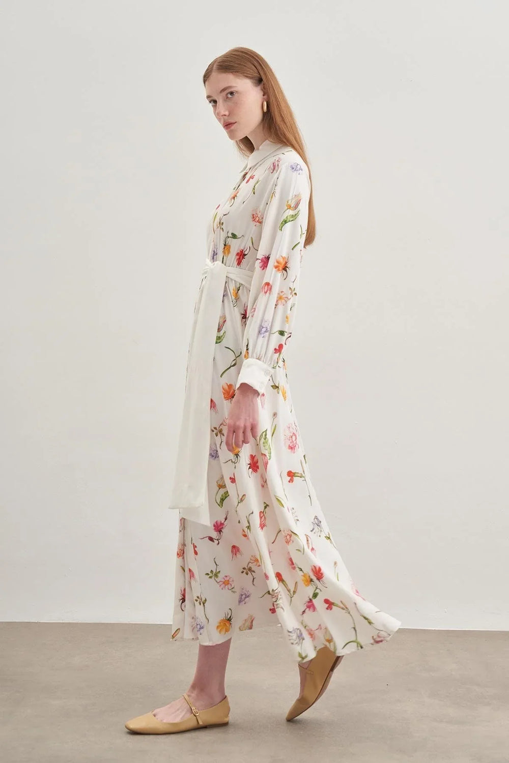 Buttoned Dress Ecru