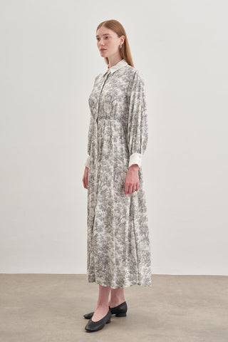 Düğmeli Elbise Gri - Fahhar Design