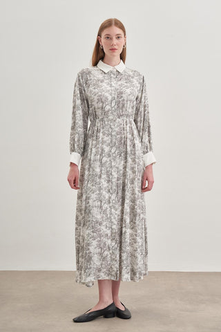 Düğmeli Elbise Gri - Fahhar Design