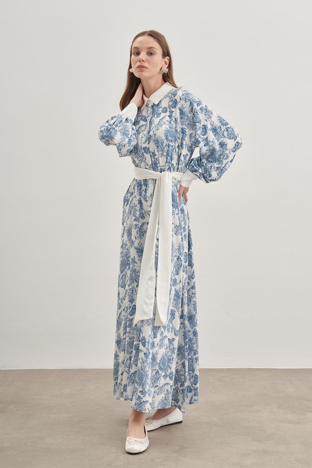 Buttoned Dress Blue