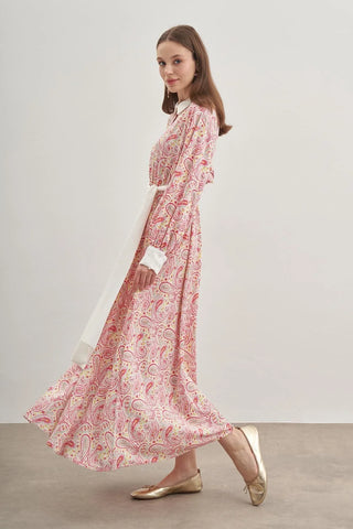 Düğmeli Elbise Pembe - Fahhar Design