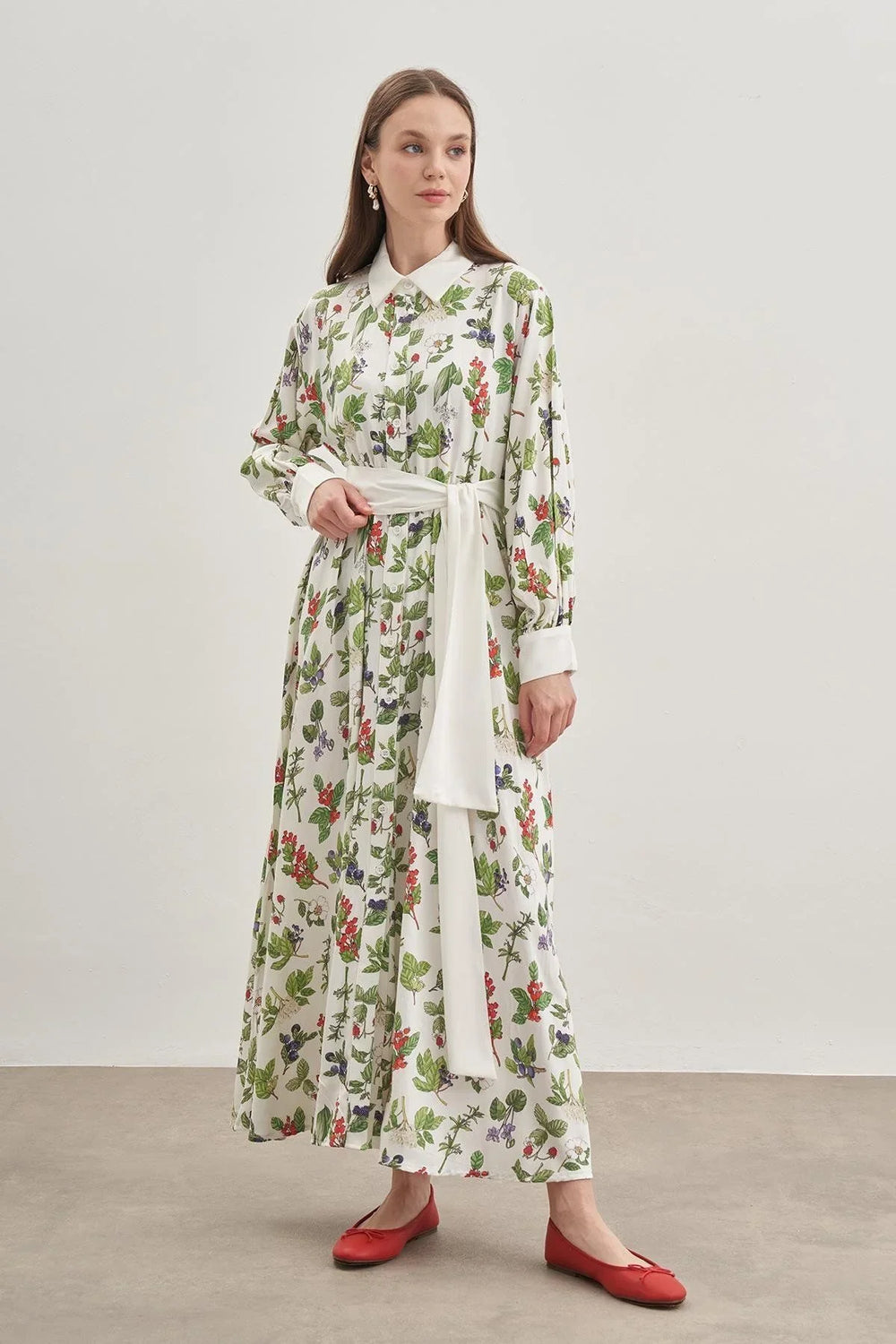 Buttoned Dress Green