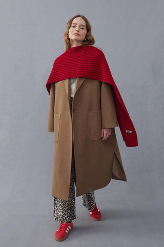 Düz Örme Fular Atkı Kırmızı - Fahhar Design