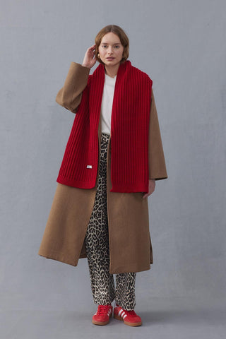 Düz Örme Fular Atkı Kırmızı - Fahhar Design