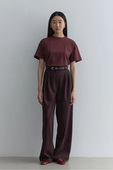 Straight Leg Trousers Dark Burgundy