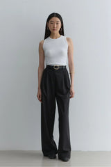 Straight Leg Trousers Black