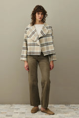 Ekose Kaşe Ceket Kahverengi