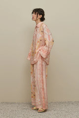 Eskitme Desenli Gömlek Takım Çok Renkli