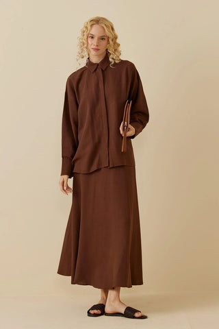 Etekli Takım Kahverengi - Fahhar Design