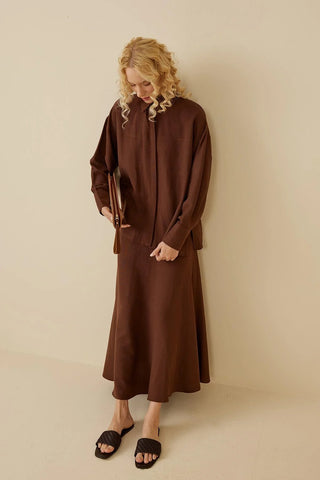 Etekli Takım Kahverengi - Fahhar Design