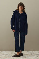 Fermuar Detaylı Hırka Lacivert