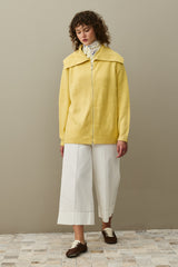 Fermuar Detaylı Hırka Sarı