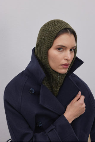 Fermuarlı Kadın Balaclava Bere Haki