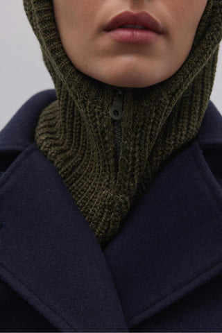 Fermuarlı Kadın Balaclava Bere Haki