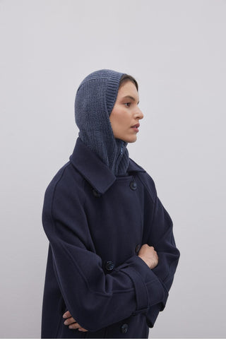 Fermuarlı Kadın Balaclava Bere İndigo