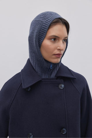 Fermuarlı Kadın Balaclava Bere İndigo