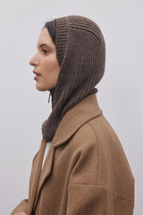 Fermuarlı Kadın Balaclava Bere Kahverengi