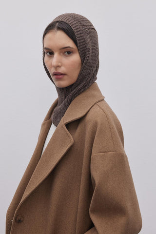 Fermuarlı Kadın Balaclava Bere Kahverengi