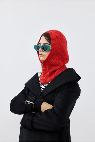 Fermuarlı Kadın Balaclava Bere Şeftali