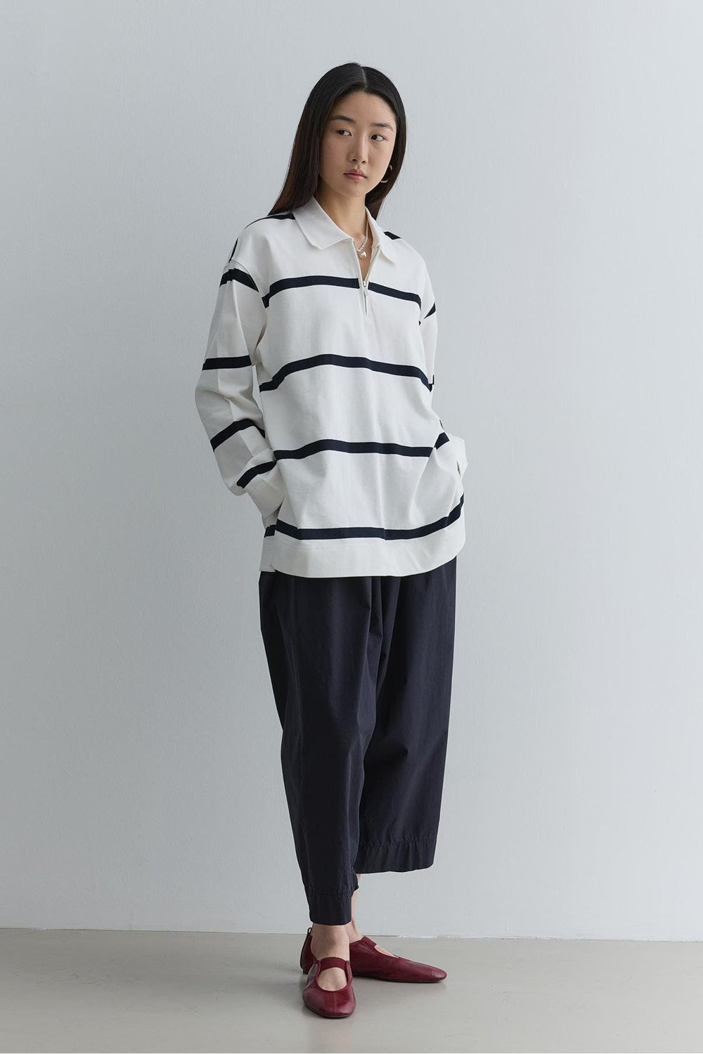 Fermuarlı Premium Sweatshirt Lacivert