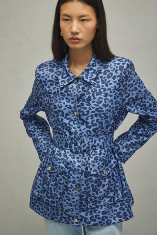 Fileto Cepli Leopar Desen Ceket Lacivert - Fahhar Design