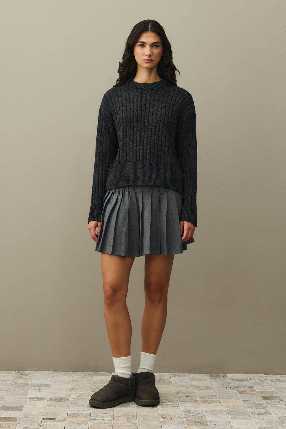 Fitilli Basic Crop Kazak Antrasit