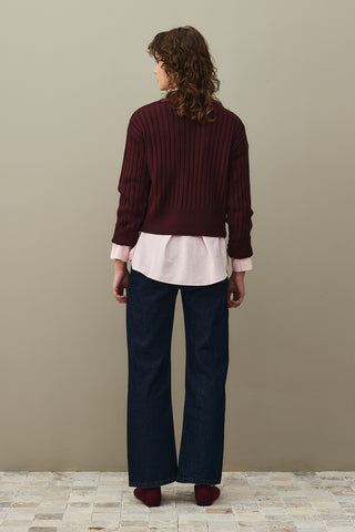 Fitilli Basic Crop Kazak Bordo