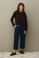 Fitilli Basic Crop Kazak Mürdüm