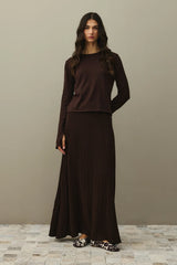 Fitilli Basic Pamuk Takım Kahverengi