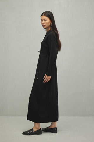 Fitilli Triko Elbise Siyah - Fahhar Design