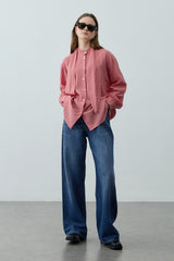 Fularlı Ekose Gömlek Kırmızı