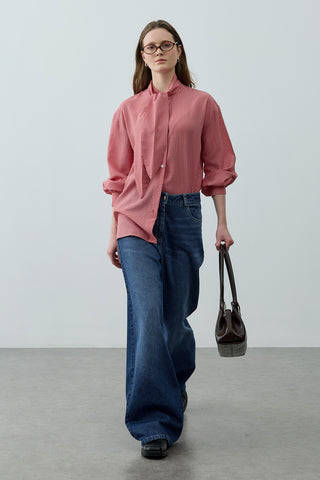 Fularlı Ekose Gömlek Kırmızı