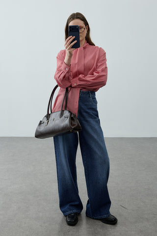 Fularlı Ekose Gömlek Kırmızı