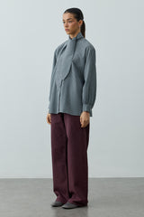 Fularlı Ekose Gömlek Lacivert