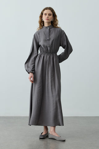 Foulardı Maxi Elbise Antrasit