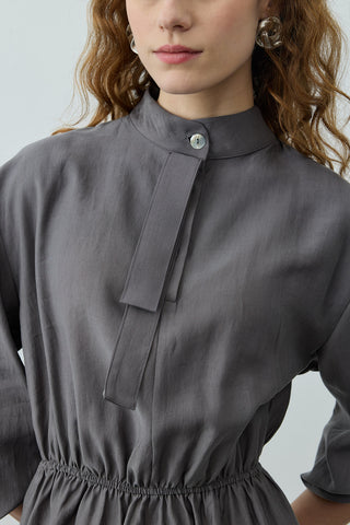 Foulardı Maxi Elbise Antrasit