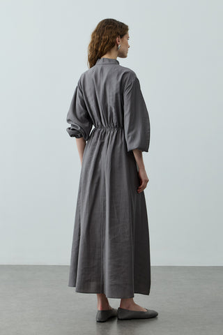 Foulardı Maxi Elbise Antrasit